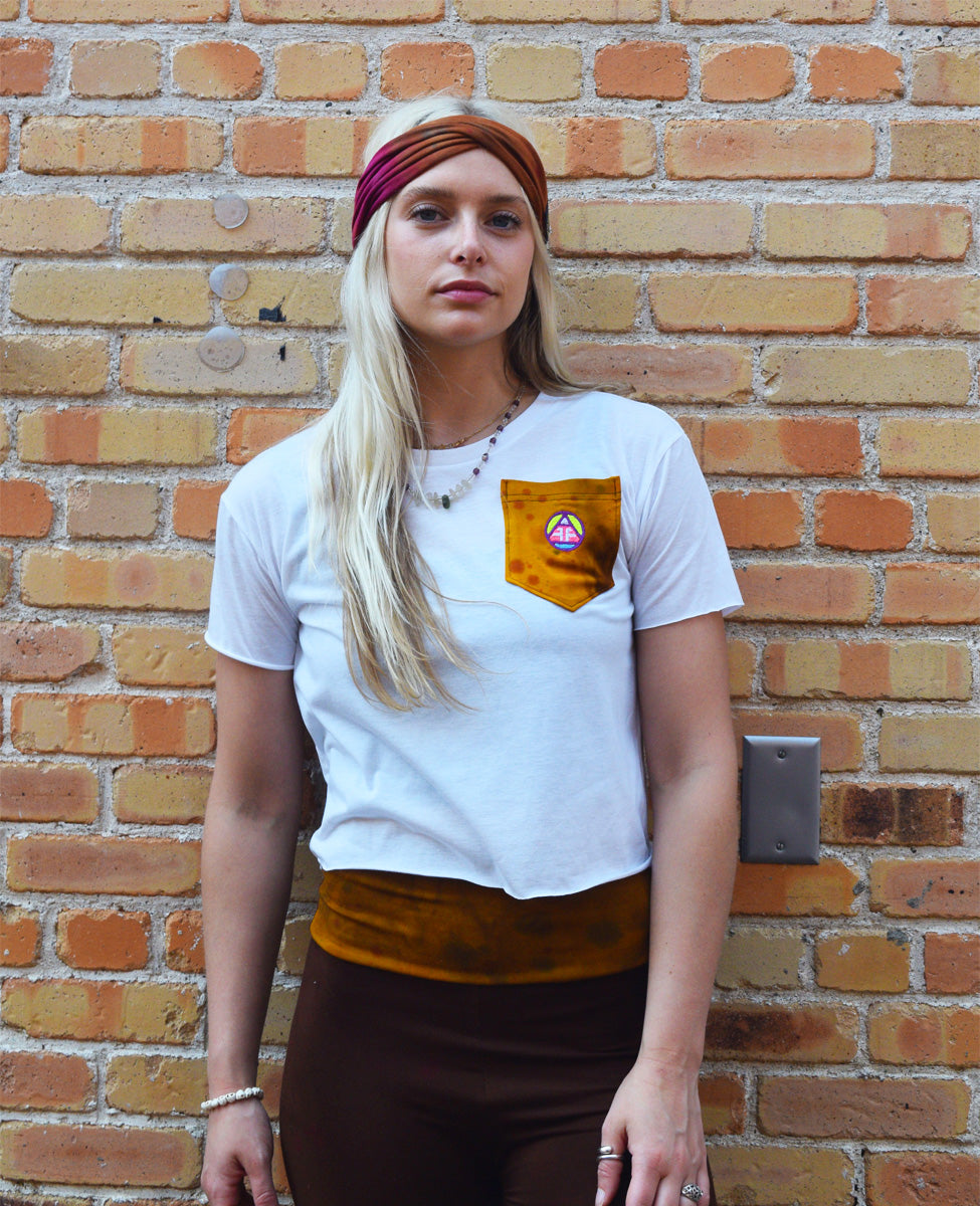 Crop Pocket Tee - Brown Trout